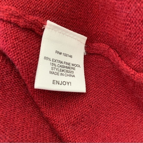 Michael Stars Wool Cashmere Sweater Dress One Size Red V Neck - Picture 5 of 7